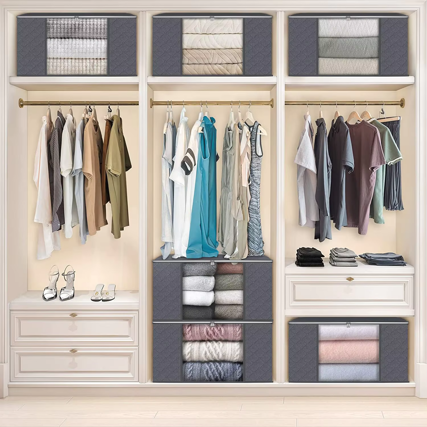 Clothes Storage Bag Large Capacity  Bags Storage Containers for Organizing Bedroom Closet Clothing