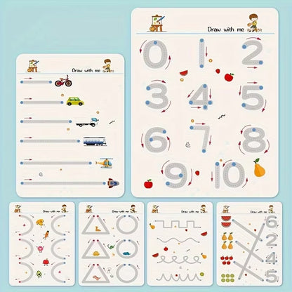 32-Page Reusable Magic Practice Notebook Set – Writing & Art Learning Book for Kids.