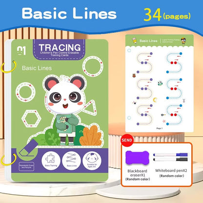 32-Page Reusable Magic Practice Notebook Set – Writing & Art Learning Book for Kids.